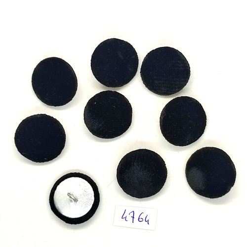 9 boutons en passementerie noir et métal argenté - 22mm - tr4764