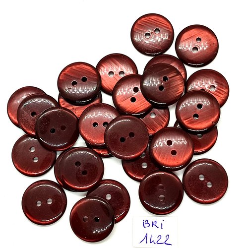 28 boutons en résine marron - 18mm - bri1422