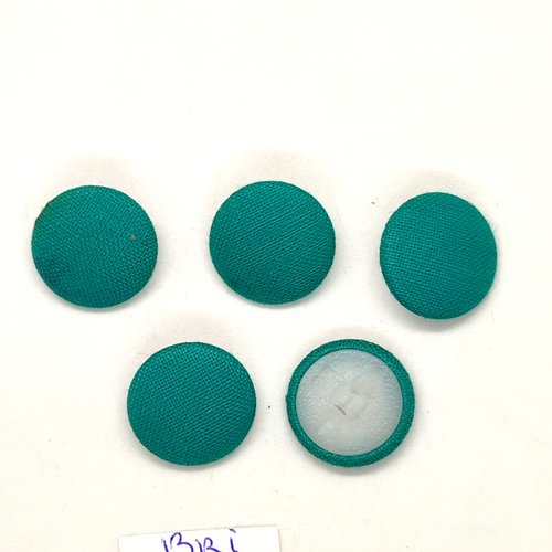 5 boutons en passementerie vert et nylon - 17mm - bri1431