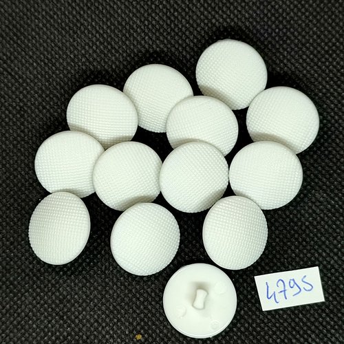13 boutons en résine blanc - 19mm - tr4795