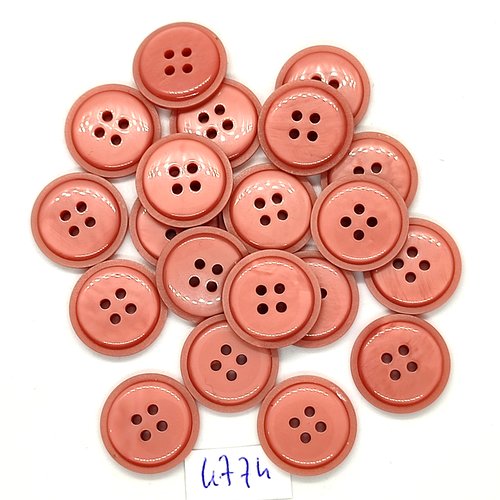 20 boutons en résine rose - 17mm - tr4774