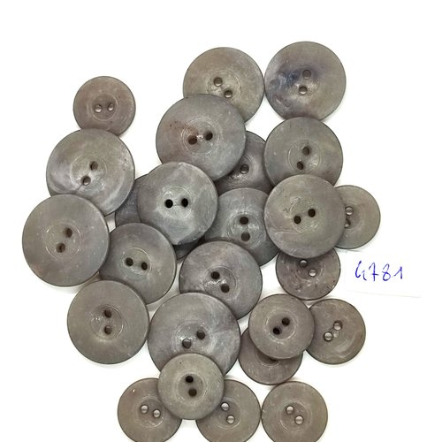 25 boutons en résine gris foncé / taupe - 25mm - 22mm - 17mm - tr4781