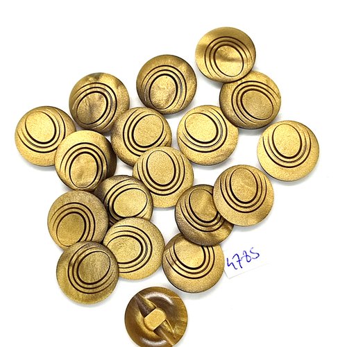 18 boutons en résine marron - 18mm - tr4785