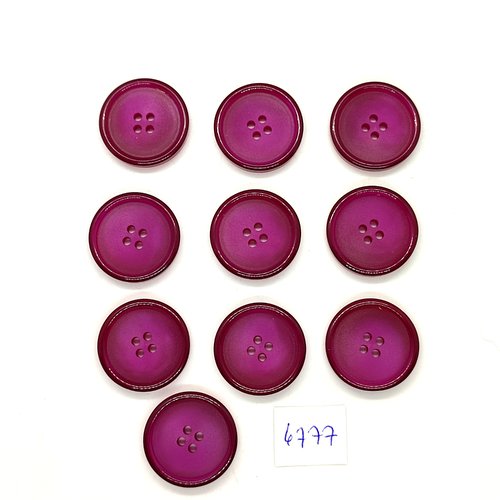 10 boutons en résine bordeaux / violet - 22mm - tr4777
