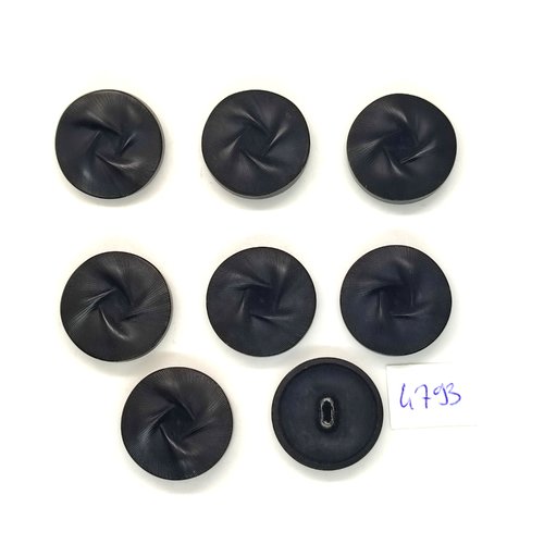 8 boutons en résine noir - 22mm - tr4793