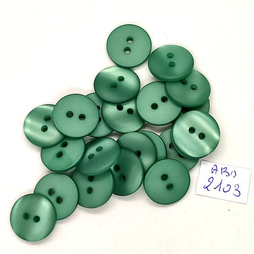22 boutons en résine vert - 15mm - abd21303