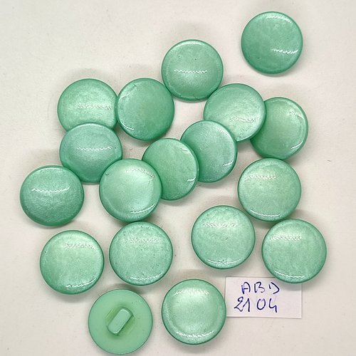19 boutons en résine vert - 17mm - abd21304