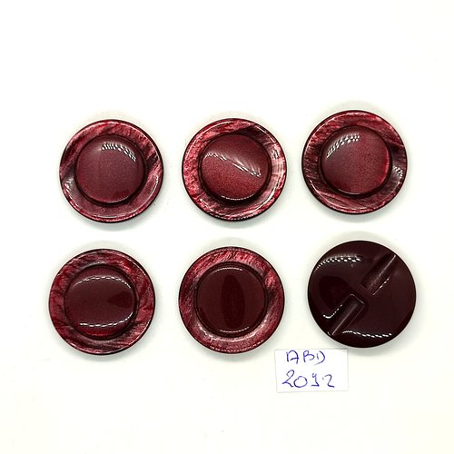 6 boutons en résine violet clair - 28mm - abd2092