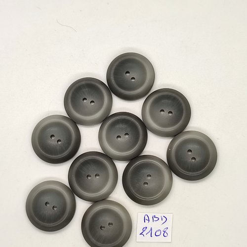 10 boutons en résine gris - 23mm - abd2108