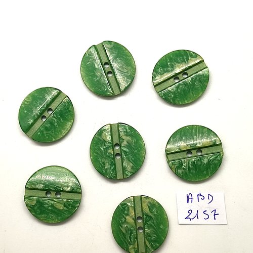7 boutons en résine vert dégradé - 23mm - abd2157