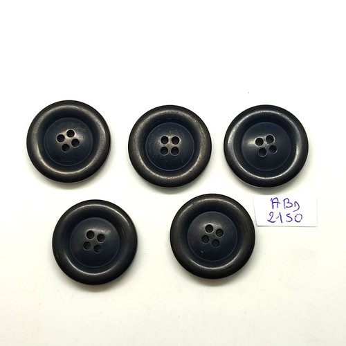 5 boutons en résine noir - 27/28mm - abd2150