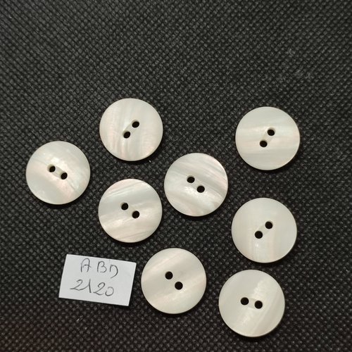 8 boutons en résine blanc cassé - 18mm - abd2120