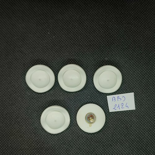 5 boutons en résine blanc - 23mm - abd2124