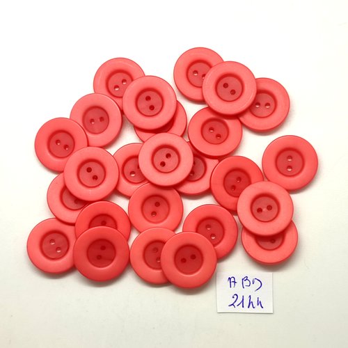 25 boutons en résine rose - 17mm - abd2144
