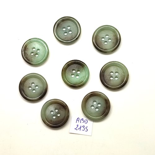 8 boutons en résine vert - 20mm - abd2135
