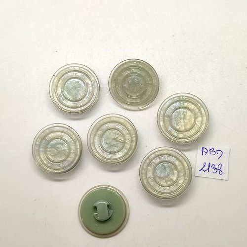 7 boutons en résine vert très clair - 23mm - abd2138