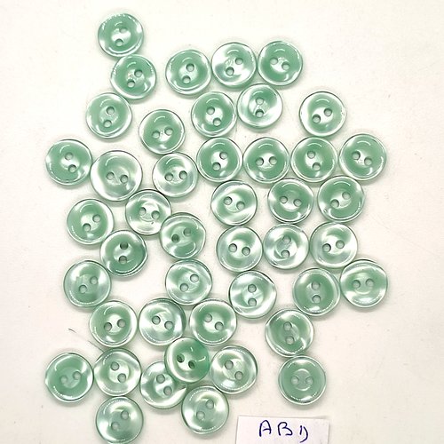43 boutons boule en résine vert clair - 10mm et 11mm - abd2172
