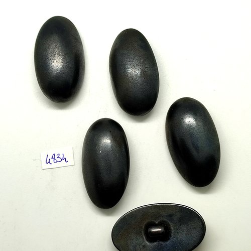 5 boutons en résine gris - 33x39mm - tr4834
