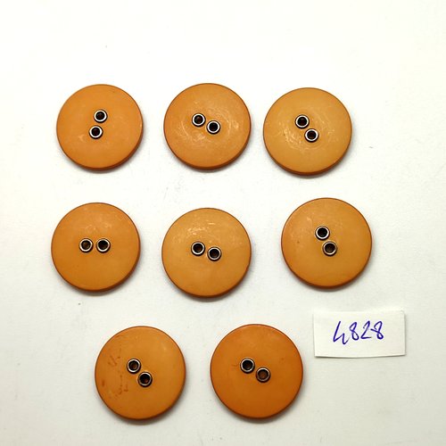 8 boutons en résine ocre / marron - 22mm - tr4828