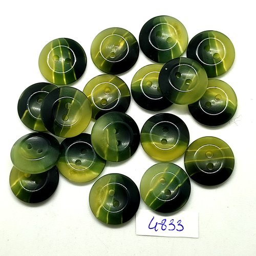 18 boutons en résine vert - 18mm - tr4833