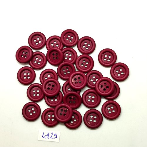 30 boutons en résine bordeaux - 14mm - tr4829