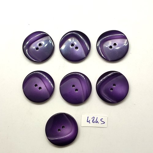 7 boutons en résine violet - 23mm - tr4845