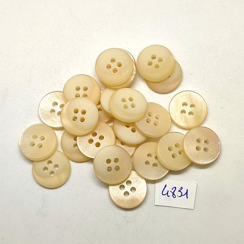 24 boutons en résine beige - 15mm - tr4831