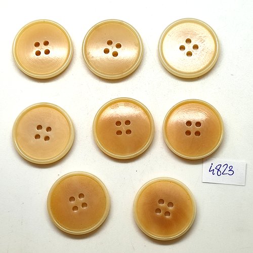 8 boutons en résine beige - 25mm - tr4823