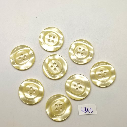 8 boutons en résine jaune - 22mm - tr4843