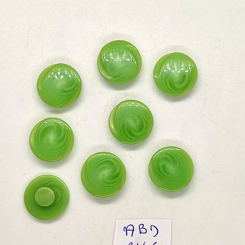 8 boutons en résine vert - 15mm - abd2165