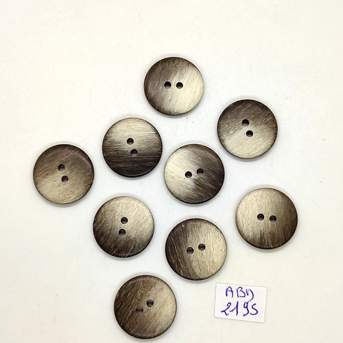 9 boutons en résine gris dégradé - 20mm - abd2195