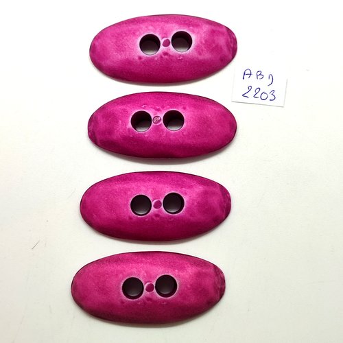 4 boutons en résine lilas foncé - 23x50mm - abd2203