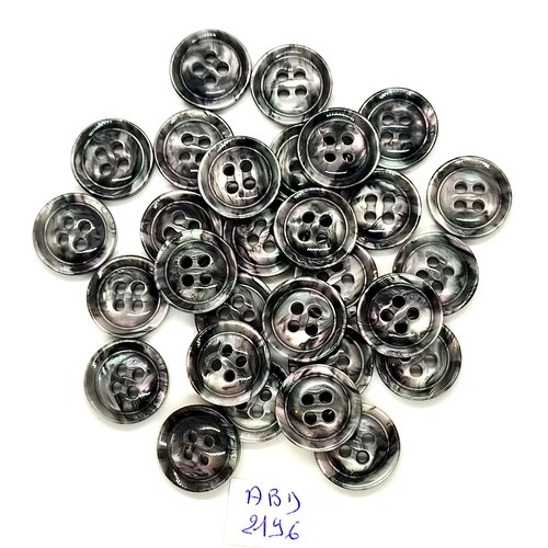 29 boutons en résine gris dégradé - 17mm - abd2196