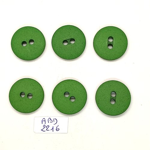 6 boutons résine vert - 23mm- abd2216