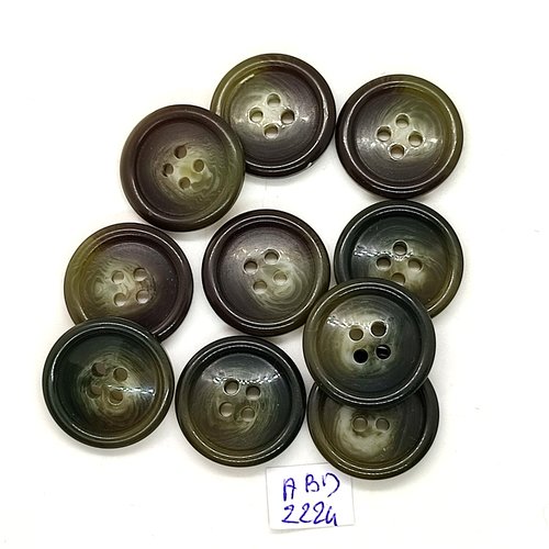 10 boutons résine gris - 21mm- abd2224