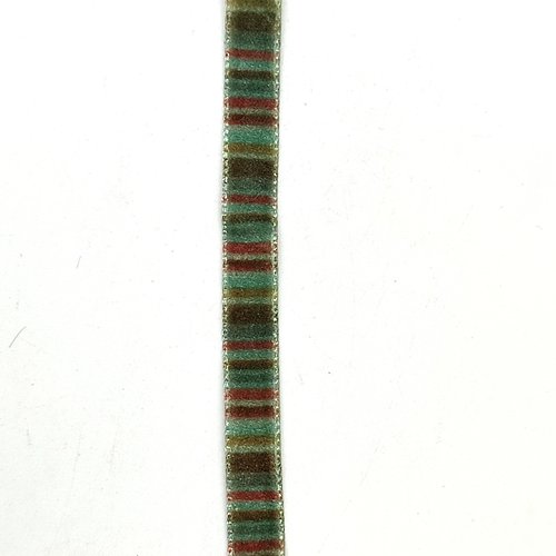 6m de ruban polyester vert et marron - 10mm