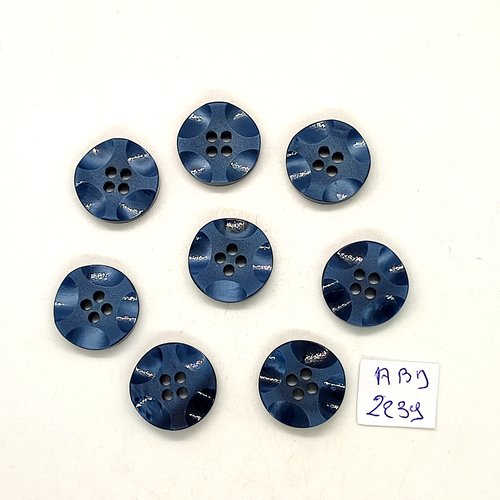 8 boutons résine bleu foncé - 17mm- abd2239