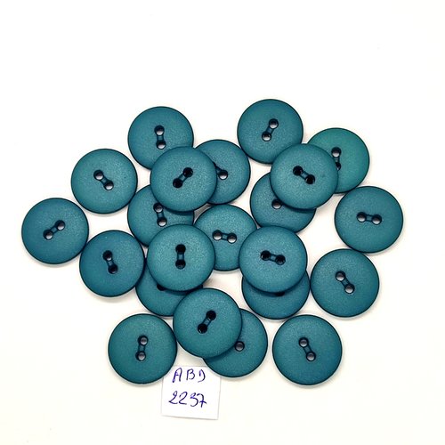 22 boutons résine bleu / vert - 18mm- abd2237