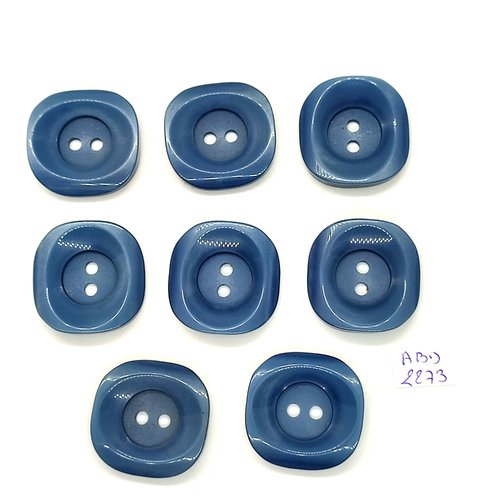 8 boutons résine bleu - 29x30mm- abd2273
