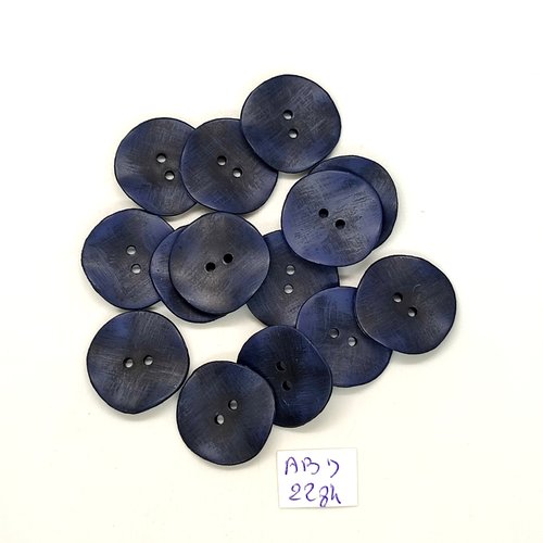 14 boutons résine bleu foncé - 20mm- abd2284