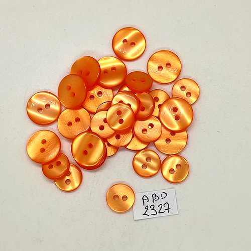31 boutons résine orange - 14mm et 11mm- abd2327