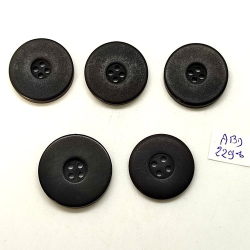 5 boutons résine noir - 25mm et 18mm- abd2298