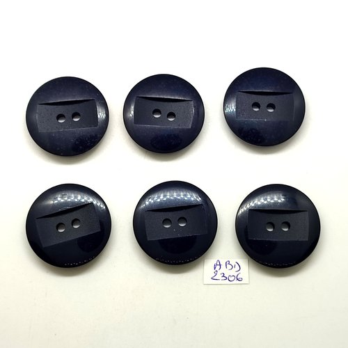 6 boutons en résine bleu foncé - 30mm - abd2306