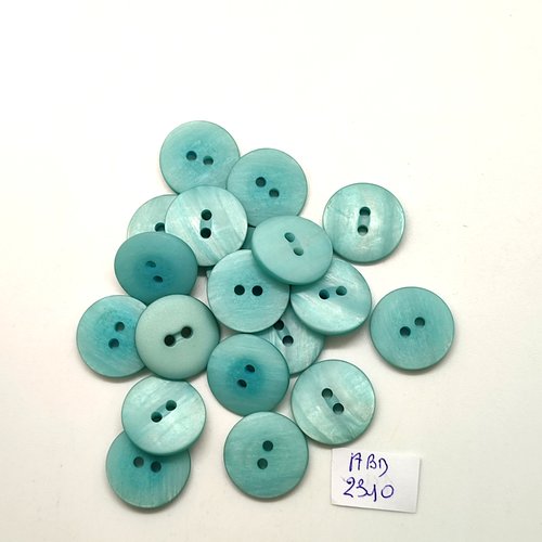 19 boutons en résine bleu - 18mm - abd2310