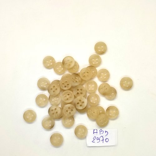 40 boutons en résine beige - 9mm - abd2370