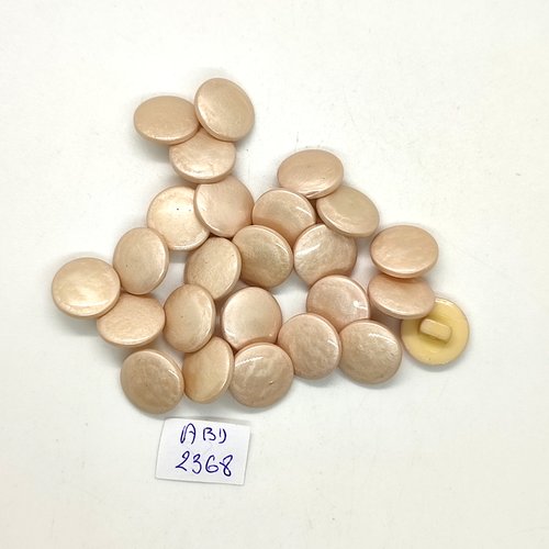 25 boutons en résine beige très clair - 14mm - abd2368