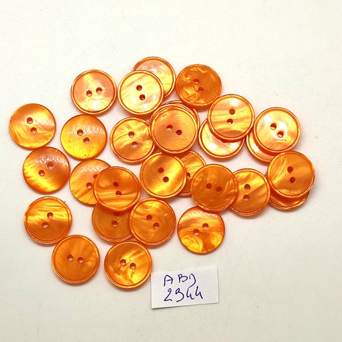 29 boutons en résine orange - 15mm - abd2344