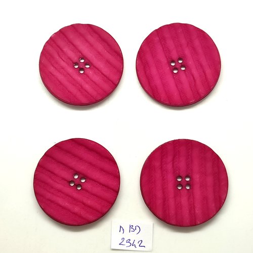 4 boutons en résine lilas foncé / violet - 40mm - abd2342