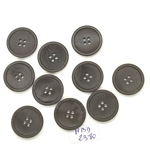 10 boutons en résine gris - 20mm - abd2380