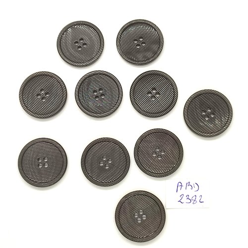10 boutons en résine gris - 23mm - abd2382